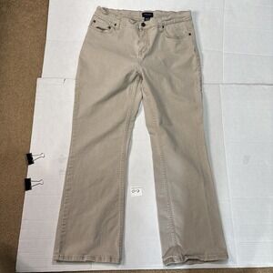 Sonoma Stretch Womans Khaki Pants Size 12 Short Cotton Blend Tavel Casual